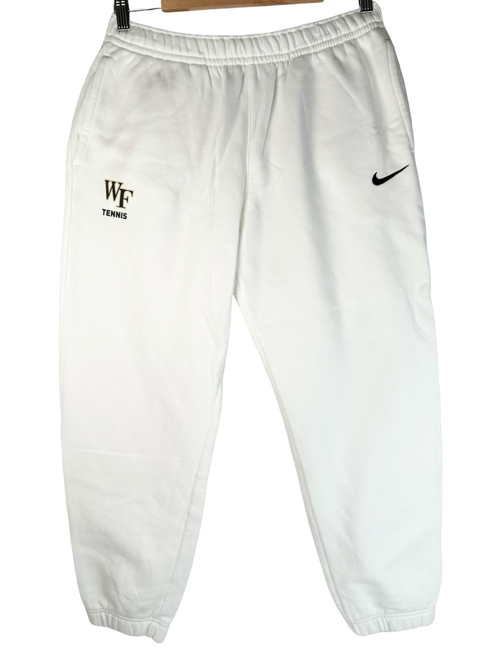 Nike Team Club White Wake Forest University Tennis Joggers Sweatpants Size Large